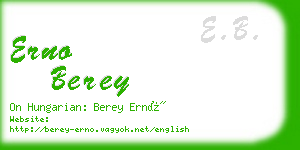 erno berey business card